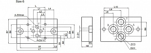 Плита монтажная ду6, отводы вниз, G3442/02 (условный проход 6, резьба М18х1,5)